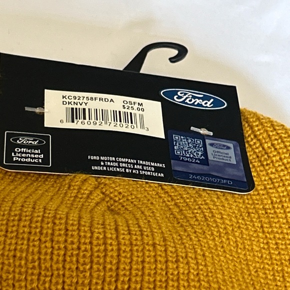 Ford Mustang Men’s Two Pack Beanies Navy & Gold Branded W/logo License Set Of 2 - Picture 13 of 13